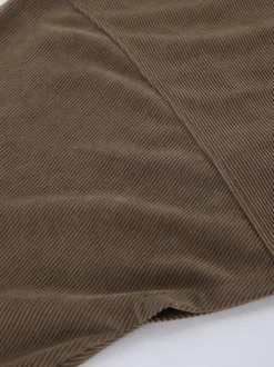 Veste courte en velours côtelé marron pour femme - Haut utilitaire oversize - Style streetwear Maillard tenues décontractées du quotidien 2026