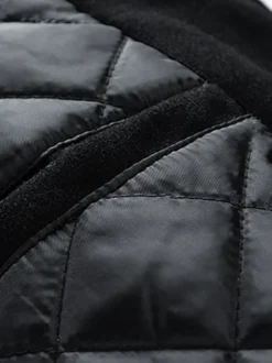 Veste de baseball pour homme en coton rembourré à blocs de couleurs grande taille