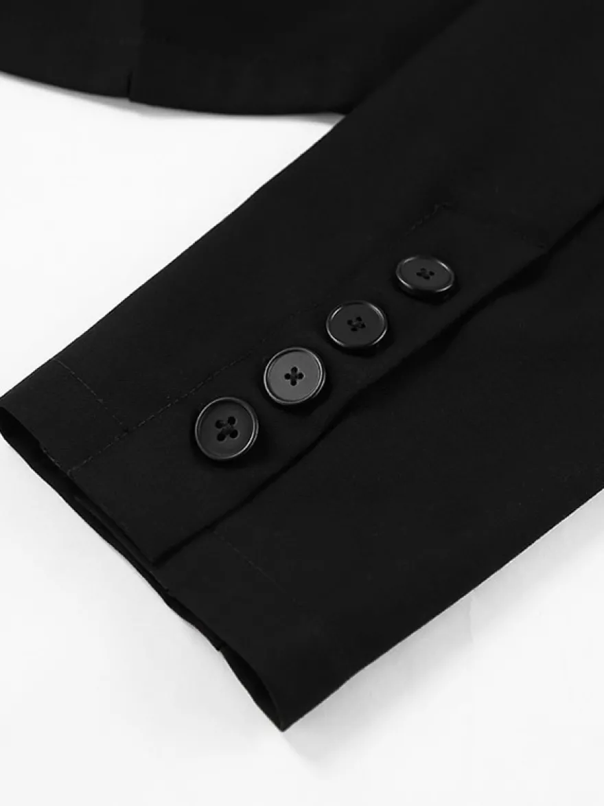 Veste de costume courte à col mandarin poche avant coupe ajustée.