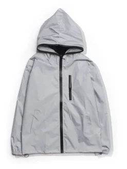 Veste de course de nuit unisexe à paillettes réfléchissantes style hip-hop