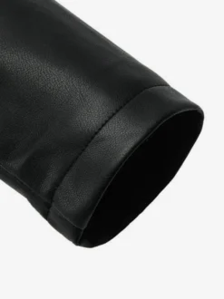 Veste de motard courte multicolore revers fermeture éclair diagonale ceinture vêtement d'extérieur en similicuir