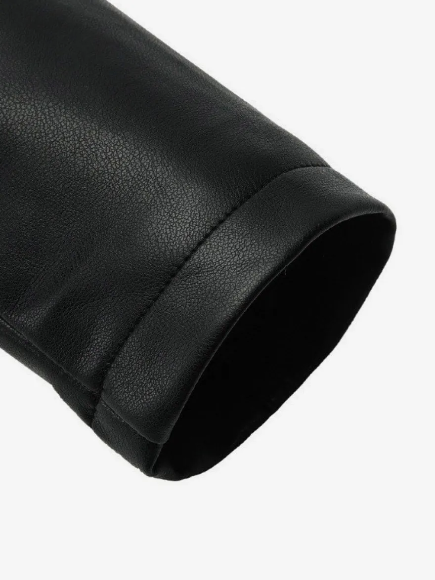 Veste de motard courte multicolore revers fermeture éclair diagonale ceinture vêtement d'extérieur en similicuir