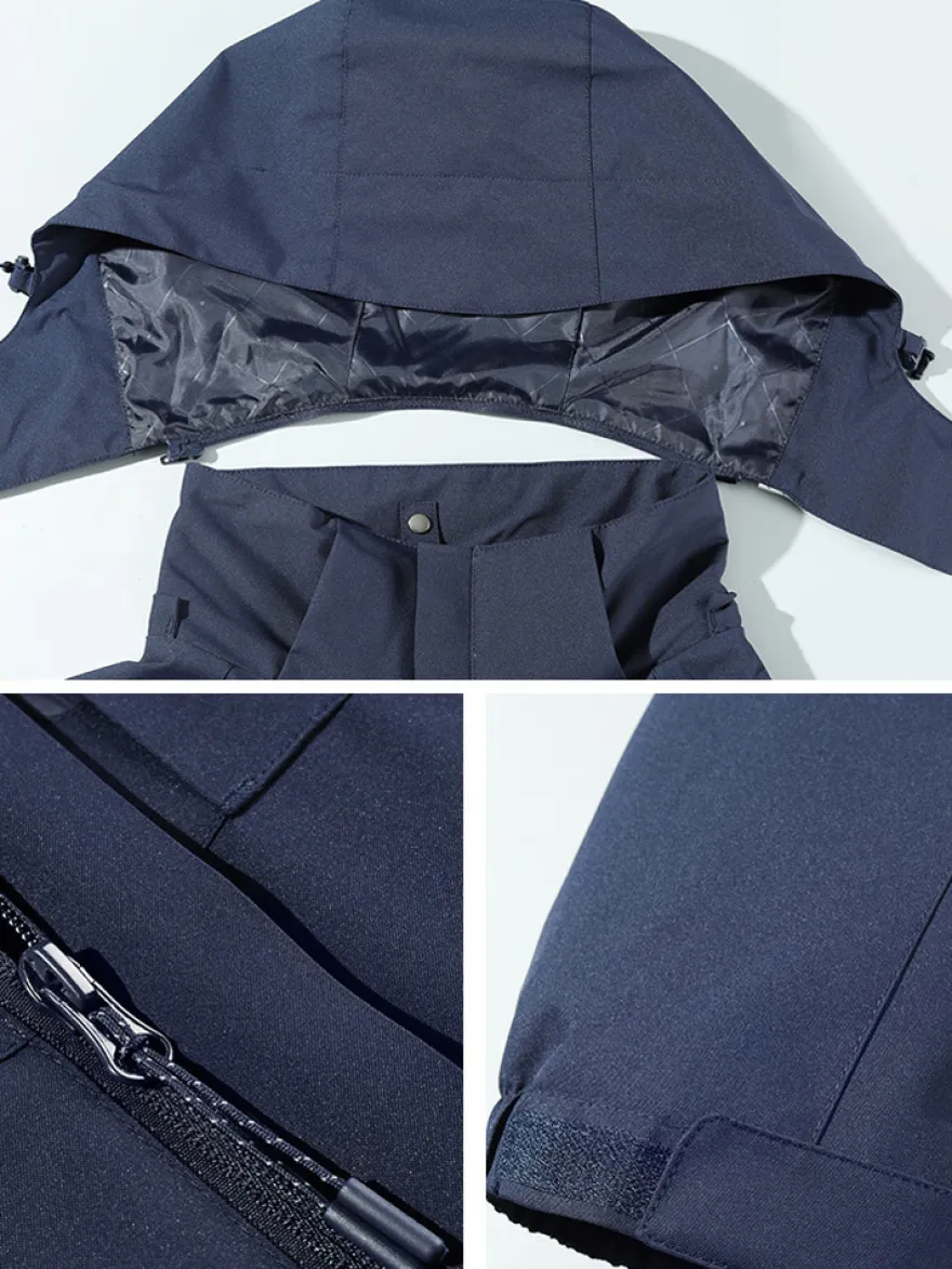 Veste De Randonnée Imperméable hommes Manteaux Décontracté Color Block Gris Élégant