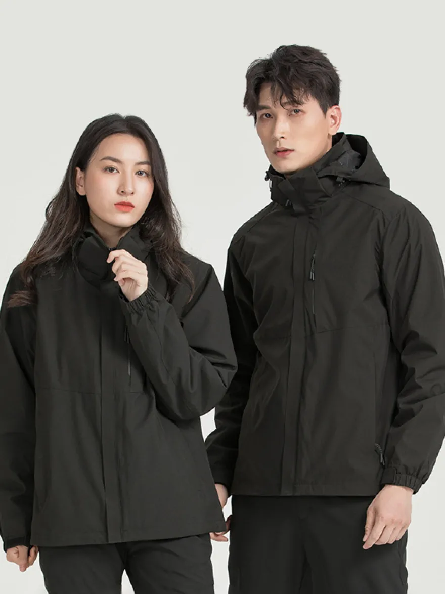 Veste De Randonnée Imperméable hommes Manteaux Décontracté Color Block Gris Élégant