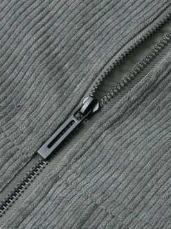 Veste d'hiver en velours côtelé grande taille pour homme doublure polaire avec quatre poches à rabat sur le devant