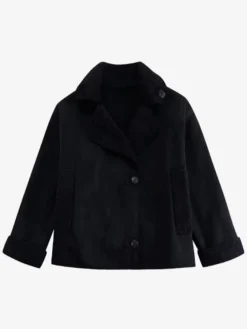 Veste en similicuir aux tons Maillard Revers en fausse peau de mouton Vêtements d'extérieur de printemps surdimensionnés pour femmes 2026