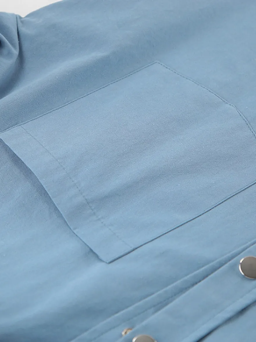Veste femme à col rabattu boutons coton manches longues vêtement d'extérieur