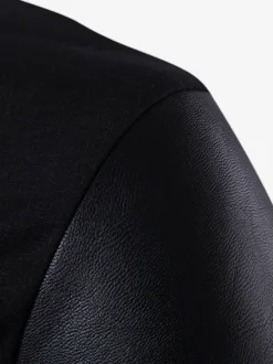 Veste Homme Avec Fermeture Éclair Vintage Chic Col Montant En Polyester Coton