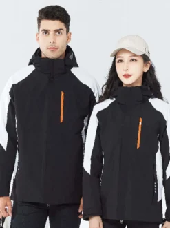 Veste Homme Bloc de Couleur Fermeture Éclair Polyester Élégant