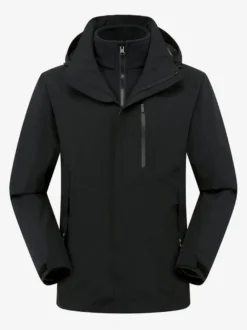 Veste Homme Bloc de Couleur Fermeture Éclair Polyester Élégant