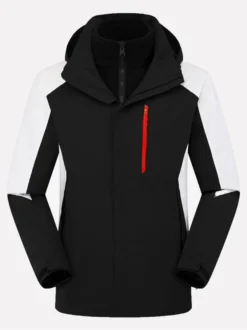 Veste Homme Bloc de Couleur Fermeture Éclair Polyester Élégant