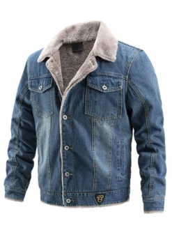 Veste Homme Boutons Denim Élégant