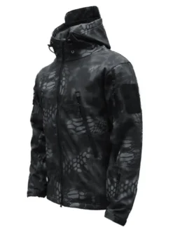 Veste homme à capuche zippée polyester veste noire à la mode