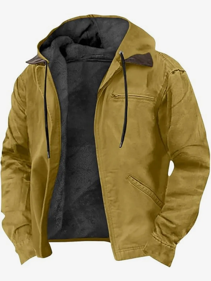 Veste Homme En Polyester Intelligent Doublure Chaud Hiver À Capuche