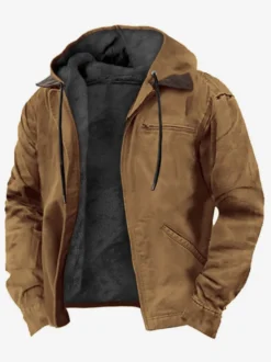 Veste Homme En Polyester Intelligent Doublure Chaud Hiver À Capuche
