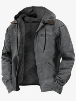 Veste Homme En Polyester Intelligent Doublure Chaud Hiver À Capuche