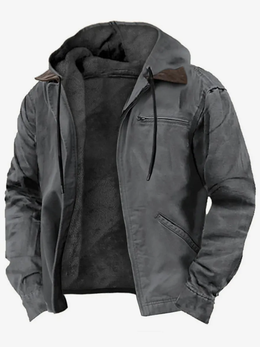 Veste Homme En Polyester Intelligent Doublure Chaud Hiver À Capuche