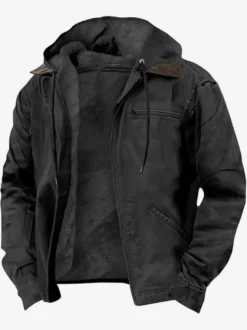 Veste Homme En Polyester Intelligent Doublure Chaud Hiver À Capuche