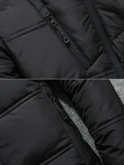 Veste Matelassé Chaud Hiver Homme Zippée En Polyester Décontracté