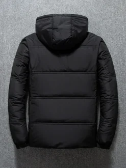 Veste Matelassé Chaud Hiver Homme Zippée En Polyester Décontracté