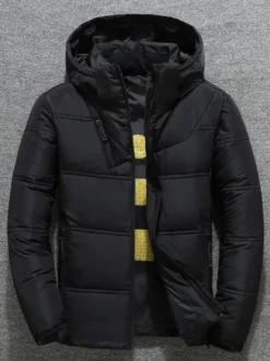 Veste Matelassé Chaud Hiver Homme Zippée En Polyester Décontracté