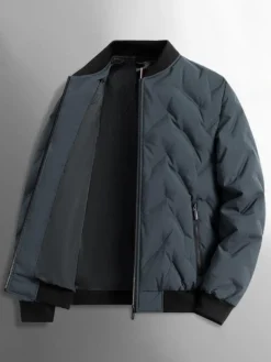 Veste Matelassée Poche À Glissière Éclaire Homme En Polyester Élégante