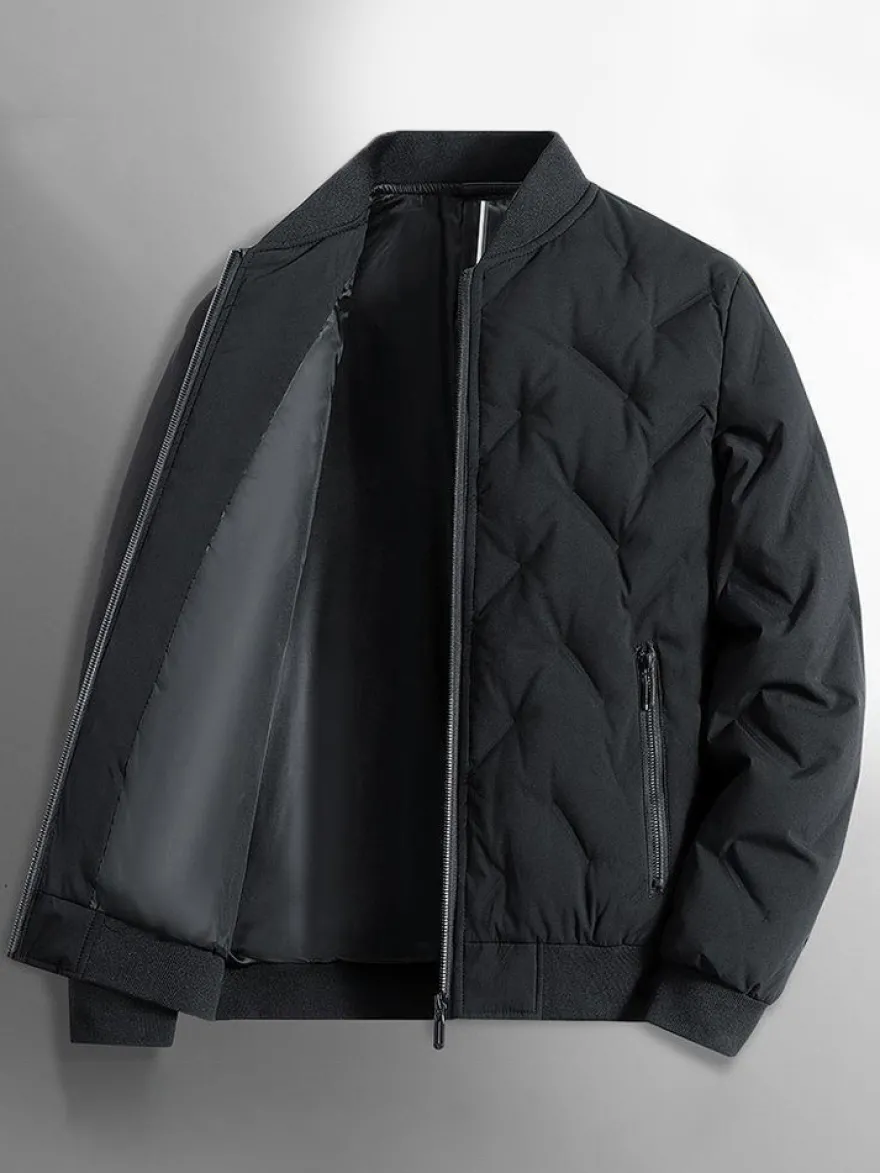 Veste Matelassée Poche À Glissière Éclaire Homme En Polyester Élégante