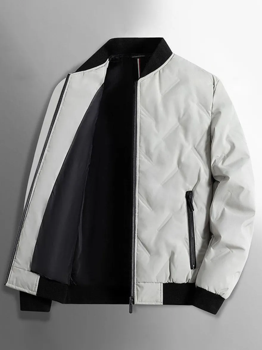Veste Matelassée Poche À Glissière Éclaire Homme En Polyester Élégante