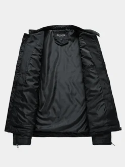 Veste motard décontractée à manches longues pour homme avec fermeture éclair et motif losange en coton