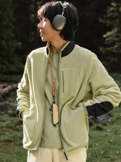 Veste Polaire Col Montant Homme Manteau Chaud D'hiver Imprimé Losanges