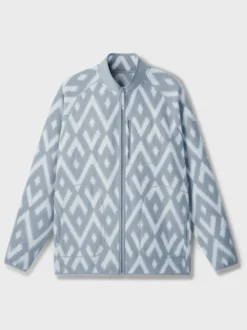 Veste Polaire Col Montant Homme Manteau Chaud D'hiver Imprimé Losanges