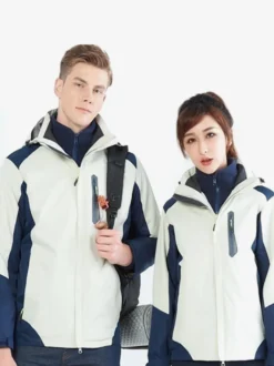 Veste Pour Hommes Bloc De Couleur Fermeture Éclair Polaire Polaire Élégant