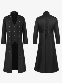 Veste rétro Steampunk pour hommes vert foncé Costumes rétro gothiques de l'ère victorienne Costumes rétro pour homme