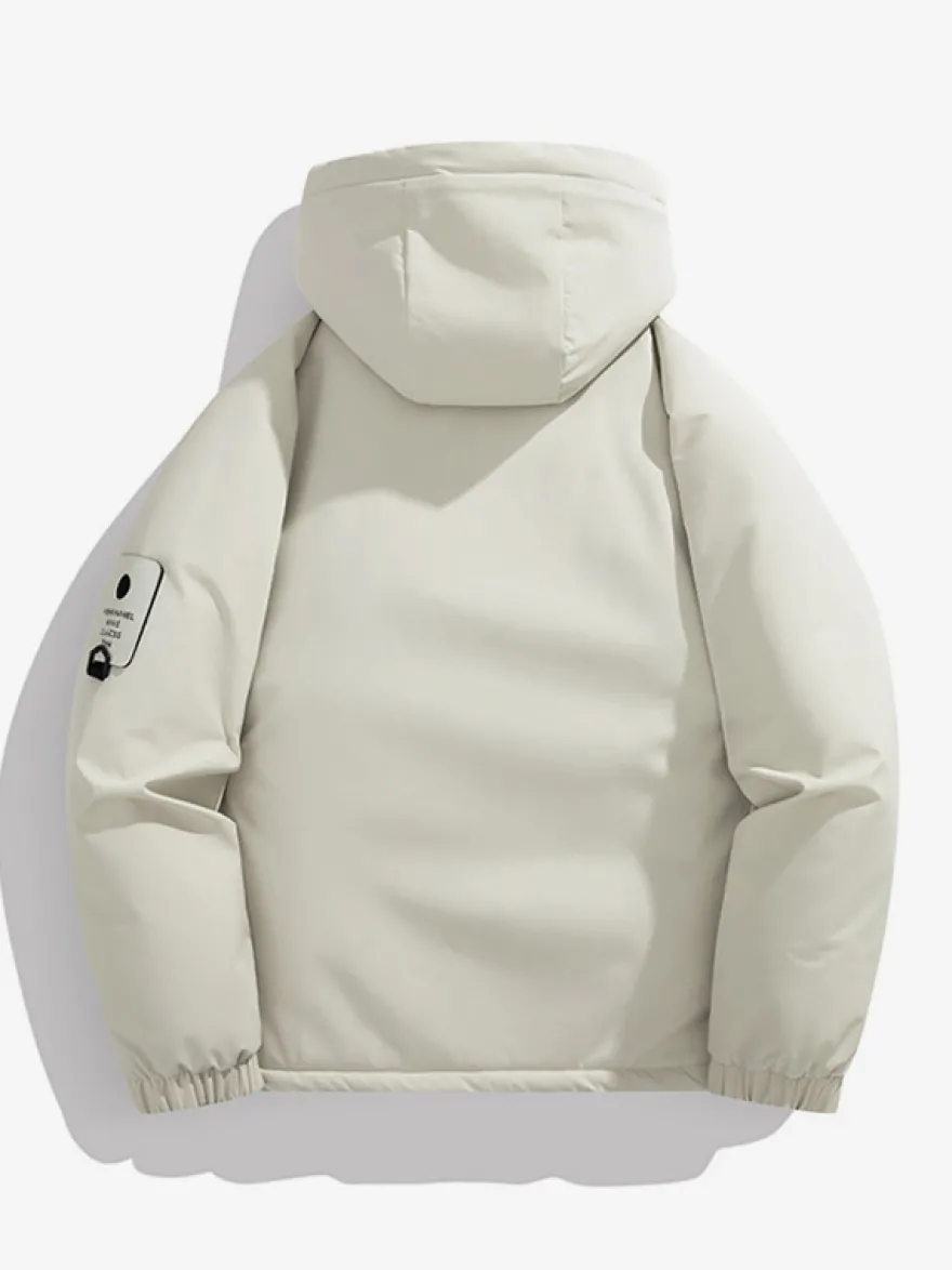 Vestes à capuche pour hommes manteaux d'hiver patchwork à manches longues