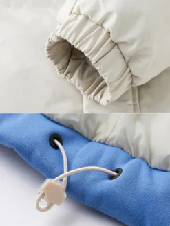 Vestes En Doublure Chaud Hiver Chic Noir Glissière Éclaire Décontracté à capuche