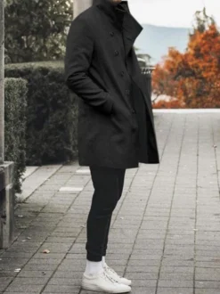 Vestes Homme Manteaux Manteaux Homme Casual Noir Qualité