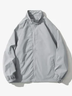 Vestes Hommes Manteaux Sport Décontracté Chic Noir Oversize Col Montant