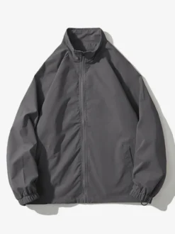 Vestes Hommes Manteaux Sport Décontracté Chic Noir Oversize Col Montant