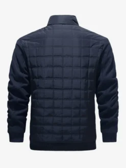 Vestes matelassées pour hommes à manches longues poche poitrine zippée verticale unique et poches latérales manteaux avec poignets et ourlet côtelés