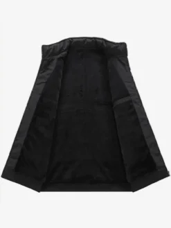 Vestes matelassées pour hommes à manches longues poche poitrine zippée verticale unique et poches latérales manteaux avec poignets et ourlet côtelés
