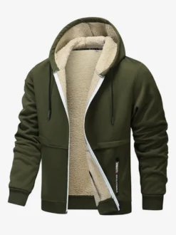 Vestes polaires à capuche pour hommes manches longues fermeture éclair manteaux d'hiver