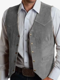 Vestes Pour Hommes Décontracté Gris Vert Moderne Bouton Poches
