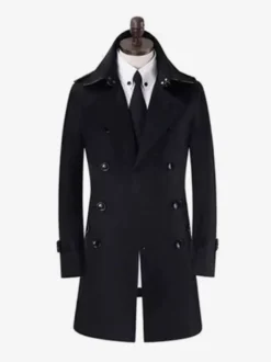 Vestes Pour Hommes Manteaux Croisé Col Rabattu Décontracté Abricot Clair Chic