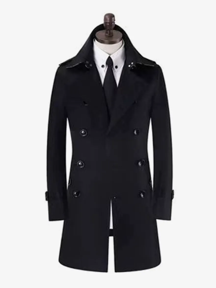 Vestes Pour Hommes Manteaux Croisé Col Rabattu Décontracté Abricot Clair Chic