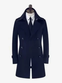 Vestes Pour Hommes Manteaux Croisé Col Rabattu Décontracté Abricot Clair Chic