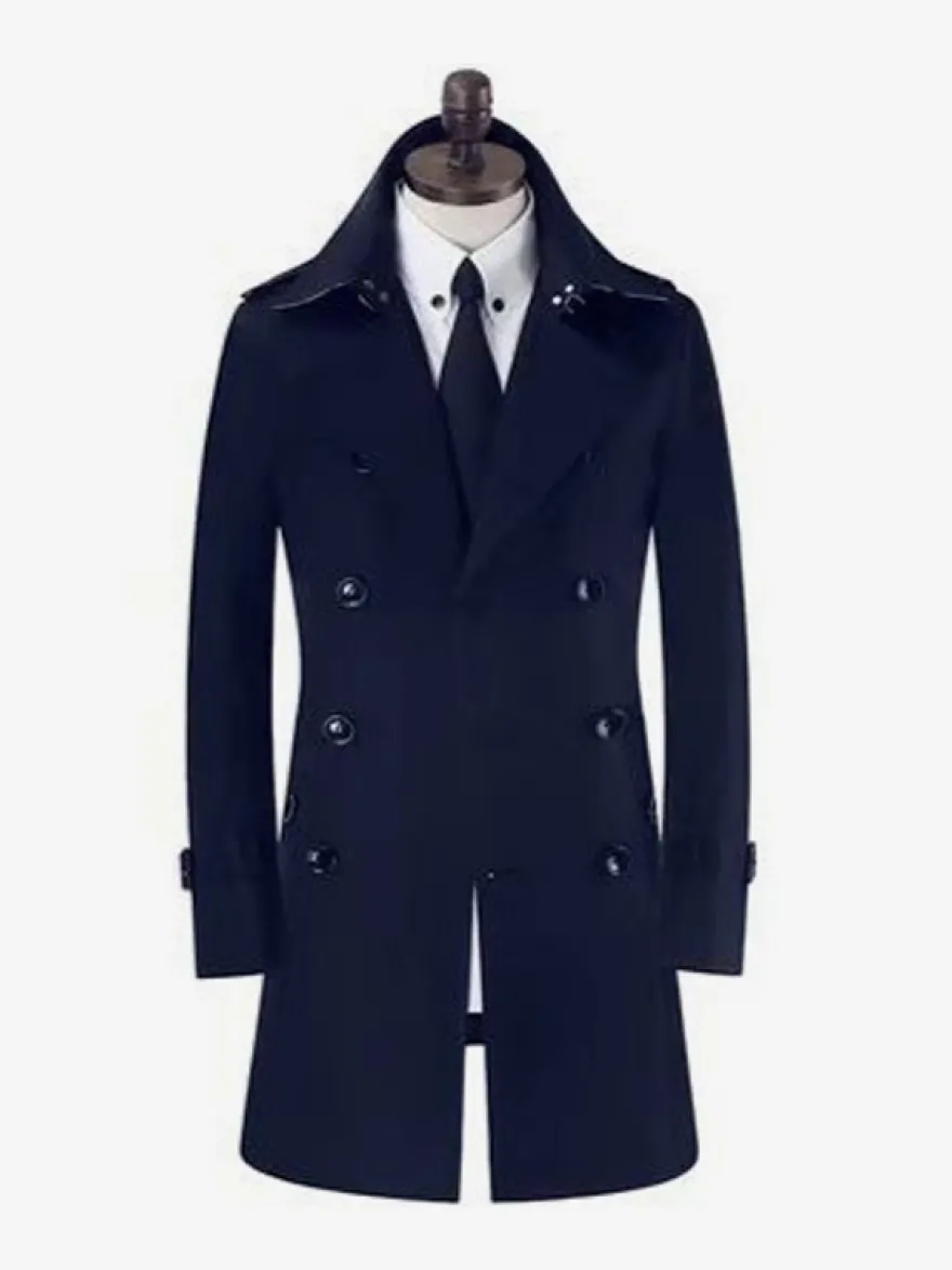 Vestes Pour Hommes Manteaux Croisé Col Rabattu Décontracté Abricot Clair Chic