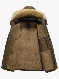 Vestes Pour Hommes Manteaux À Capuche Fausse Fourrure Parka Décontracté