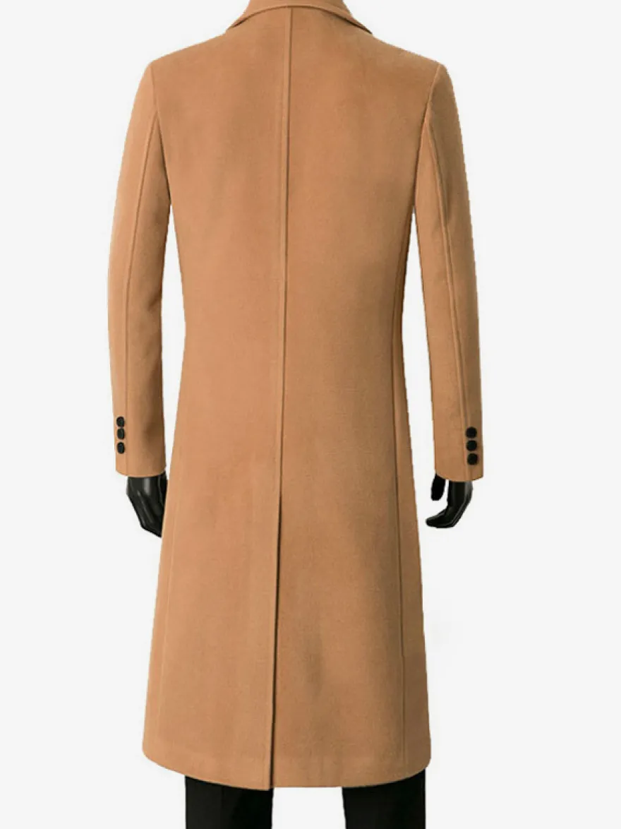 Vestes Pour Hommes Manteaux Col Rabattu Confortable Bleu Foncé Chaud Classique