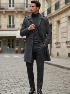 Vestes pour hommes Manteaux Col rabattu Décontracté Camel Mode Chic