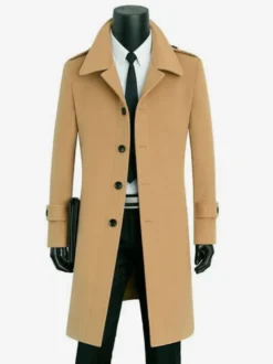 Vestes pour hommes Manteaux Col rabattu Décontracté Camel Mode Chic